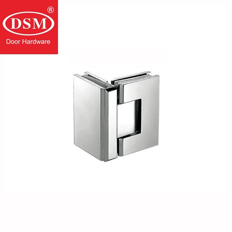 90 Degree Glass to Glass Fitting Shower Door Hinge Made of Solid Coppe